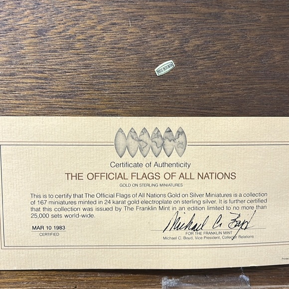 Franklin Mint Flags of The World collectible gold miniatures - Picture 13 of 17